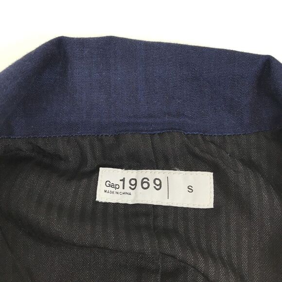 GAP 1969 Womens Denim Blazer Blue Button Front Long Sleeve Jacket Pockets Small - Picture 8 of 11